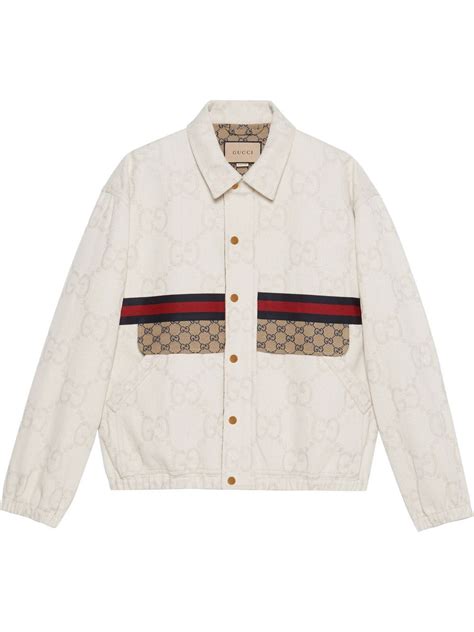 gucci denim jacket mens|gucci gg print jacket men's.